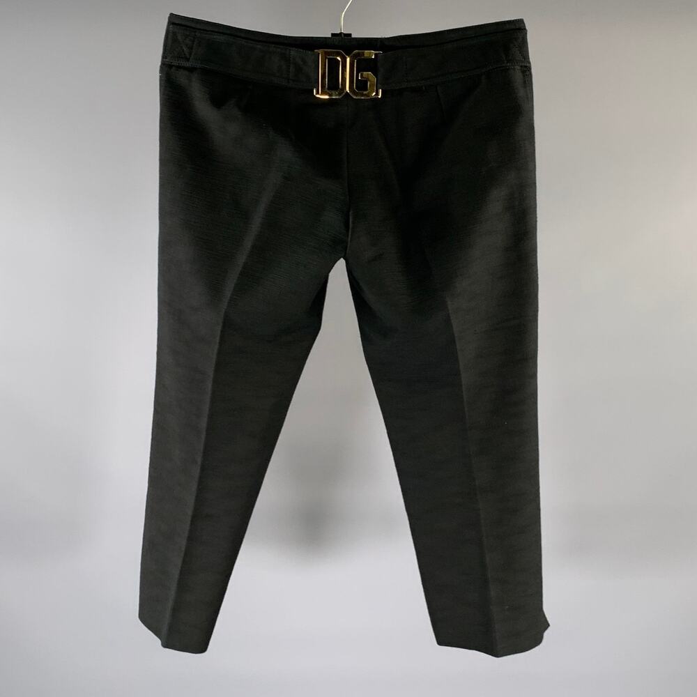 DOLCE & GABBANA Size 34 Black Cotton Blend Capri Dress Pants - Picture 3 of 6